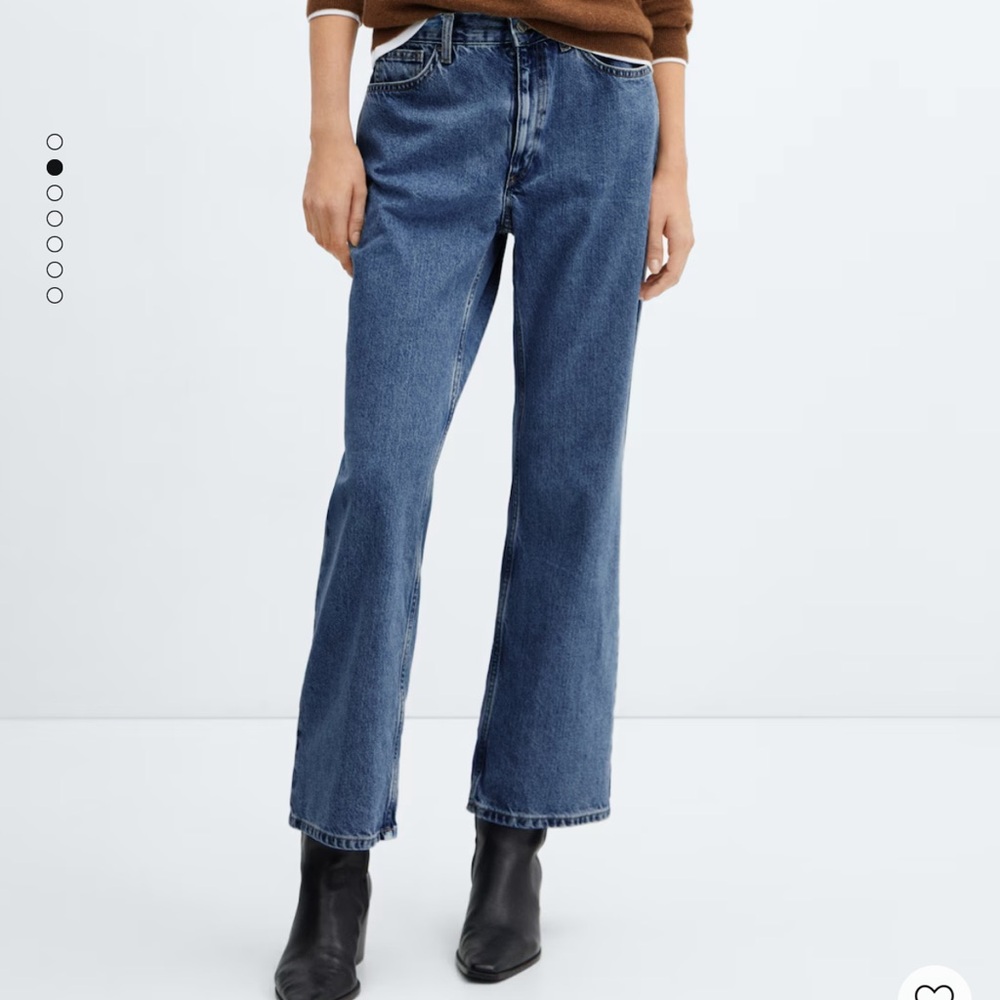 Mango Matilda jeans straight mid waist regular fit full length USA 8